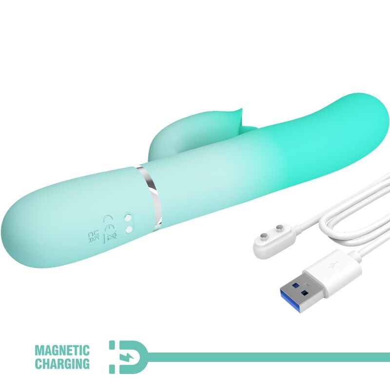 PRETTY LOVE - VIBRATORE MULTIFUNZIONE CONIGLIO GIGI VERDE ACQUA - immagine 5