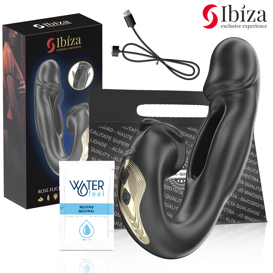 IBIZA – VIBRATORE ROSE EFFETTO FLICKING E STIMOLATORE DEL CLITORIDE IBIZA – VIBRATORE ROSE EFFETTO FLICKING E STIMOLATORE DEL CLITORIDE