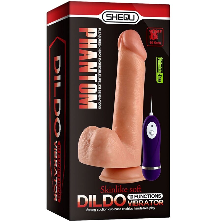 SHEQU - ADAM DILDO VIBRATORE CON TELECOMANDO 21 CM - immagine 5