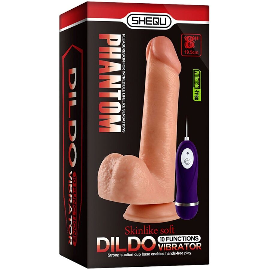SHEQU - DILDO VIBRANTE PHANTOM CON TELECOMANDO 20 CM - immagine 5