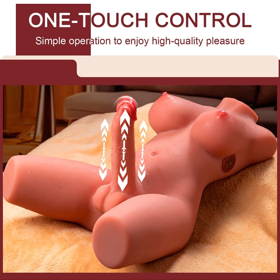 XISE - MIAH LADY BOY TORSO FEMMINILE CON DILDO CON VIBRAZIONE E SPINTA 55 CM - immagine 5