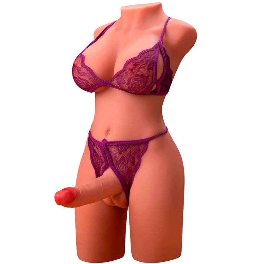 XISE - MIAH LADY BOY TORSO FEMMINILE CON DILDO CON VIBRAZIONE E SPINTA 55 CM - immagine 4
