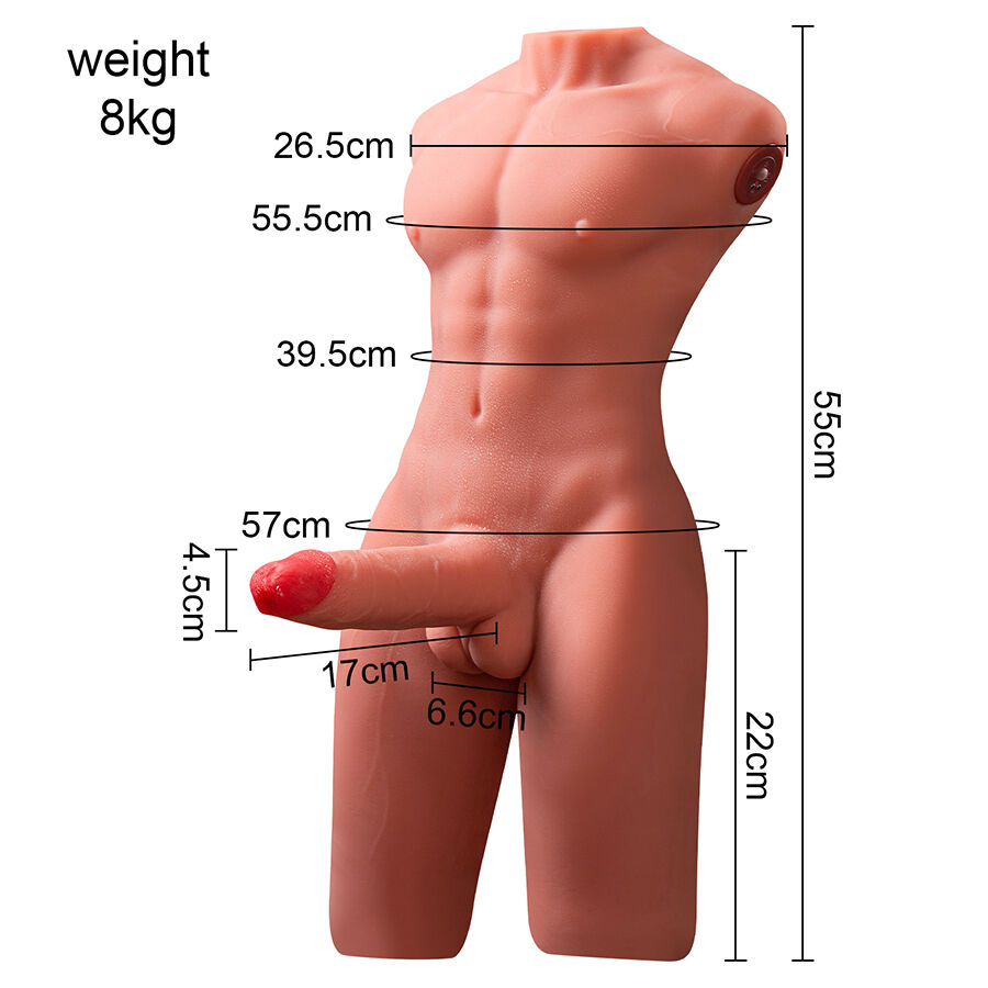 XISE - JASON MEZZO CORPO TORSO MASCHILE REALISTICO CON SPINTA E VIBRAZIONE 55 CM - immagine 7