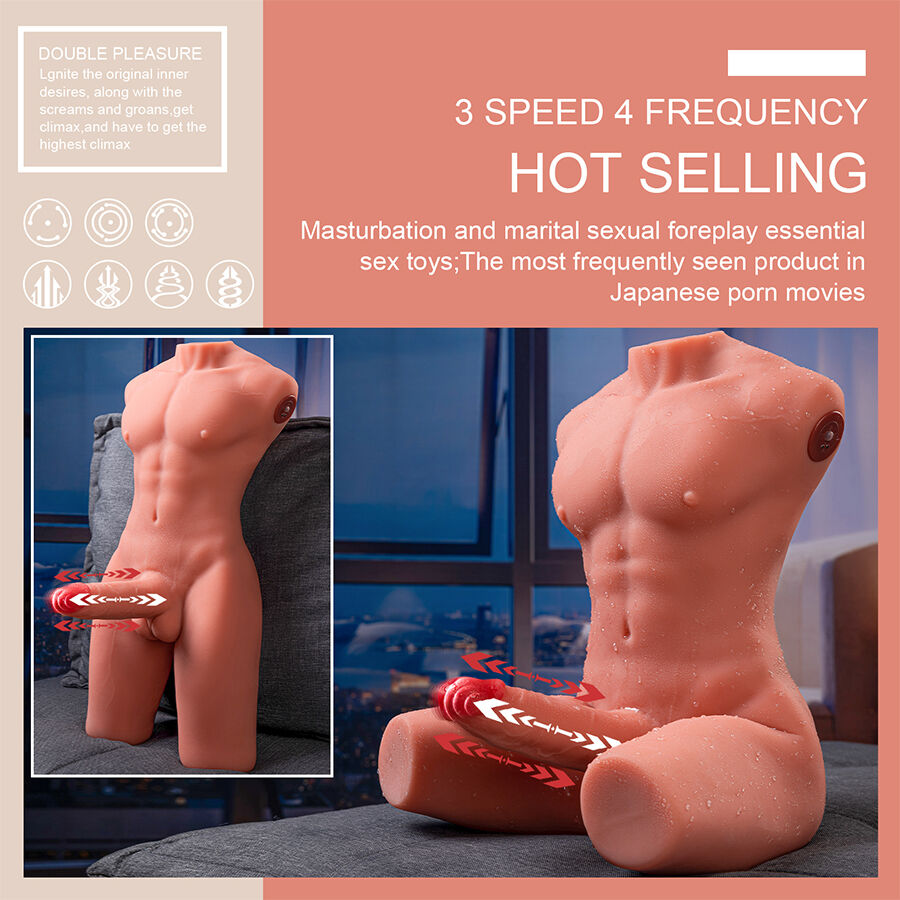 XISE - JASON MEZZO CORPO TORSO MASCHILE REALISTICO CON SPINTA E VIBRAZIONE 55 CM - immagine 13