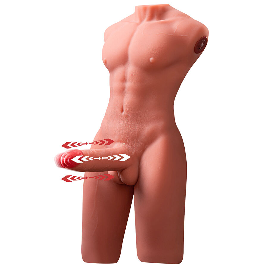XISE - JASON MEZZO CORPO TORSO MASCHILE REALISTICO CON SPINTA E VIBRAZIONE 55 CM - immagine 3