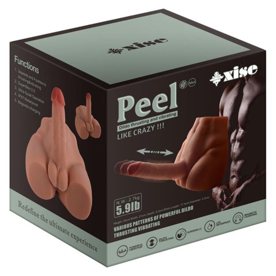 XISE - PEEL DILDO ASS DILDO MASTURBATORE REALISTICO POSIZIONE FRONTALE CON SPINTA 17,5 CM - immagine 11