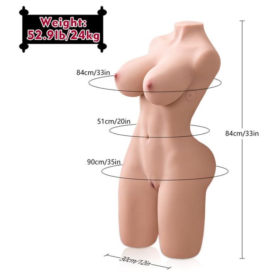 XISE – ERICA SPINTA TORSO REALISTICO CON VIBRAZIONE FEMMINILE 84 CM