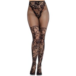 LEG AVENUE – CALZE IN PIZZO DAHLIA CON DETTAGLIO A RETE NERE