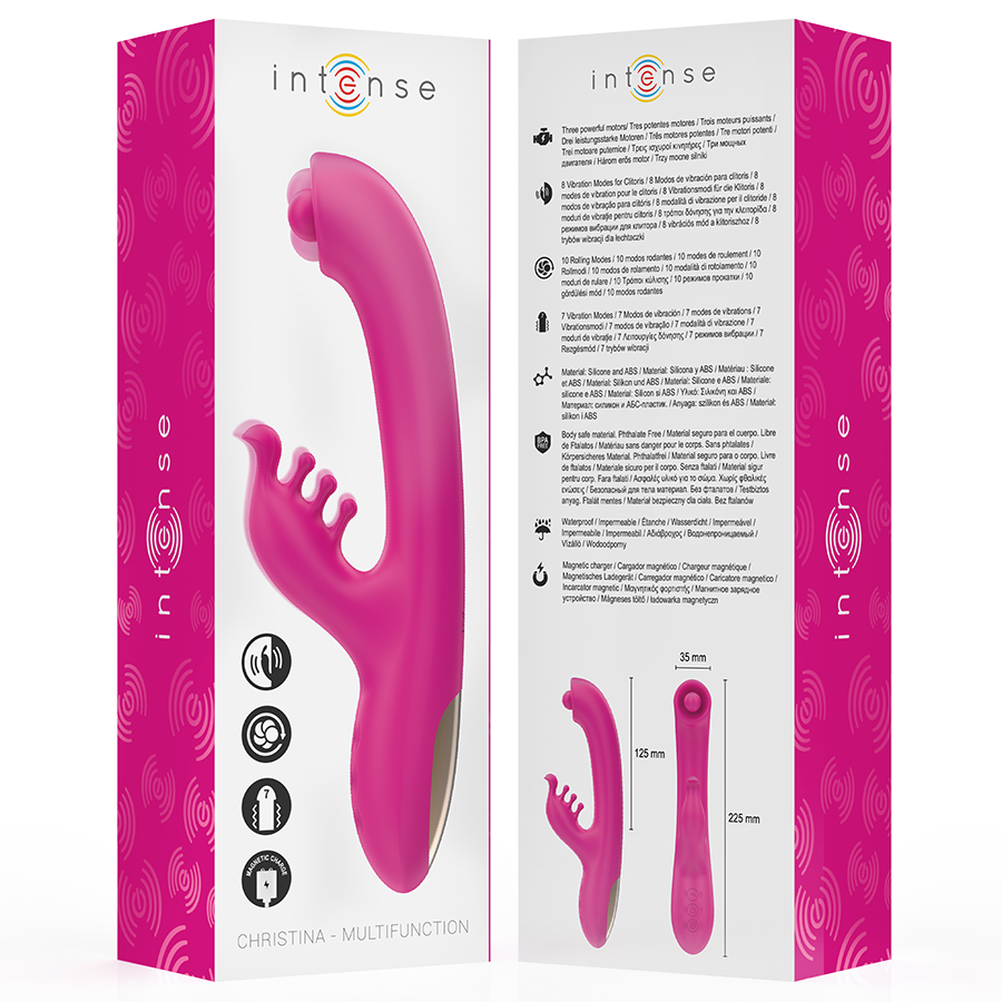 INTENSE - CHRISTINA VIBRATORE MULTIFUNZIONE RABBIT 22,5 CM ROSA - immagine 6