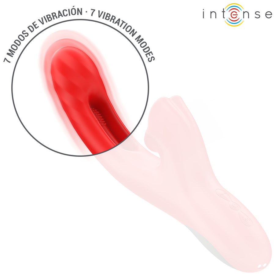 INTENSE - JESSICA VIBRATORE MULTIFUNZIONE STIMOLAZIONE CLITORIDE 24,8 CM ROSSO - immagine 3