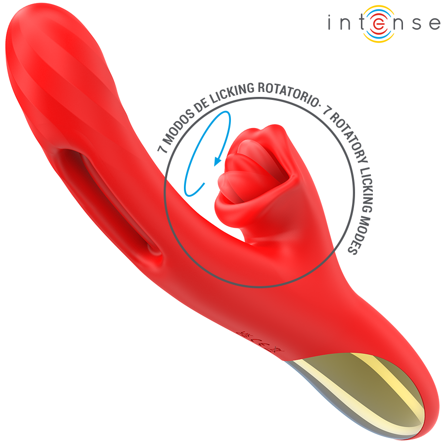 INTENSE - JESSICA VIBRATORE MULTIFUNZIONE STIMOLAZIONE CLITORIDE 24,8 CM ROSSO - immagine 2