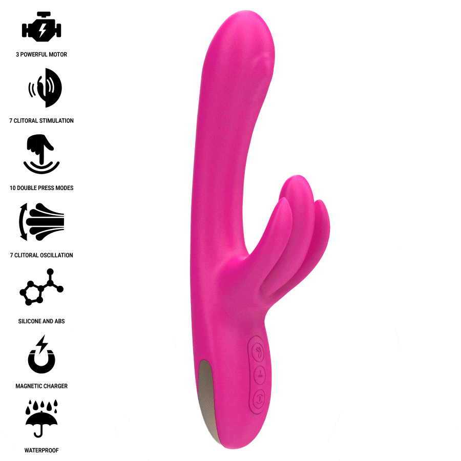 INTENSE - VIBRATORE MULTIFUNZIONE CONIGLIO BRITNEY 23 CM ROSA - immagine 7