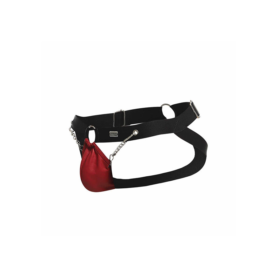 MOB - DNGEON JOCKSTRAP ROSSO CON CATENE TAGLIA UNICA - immagine 6