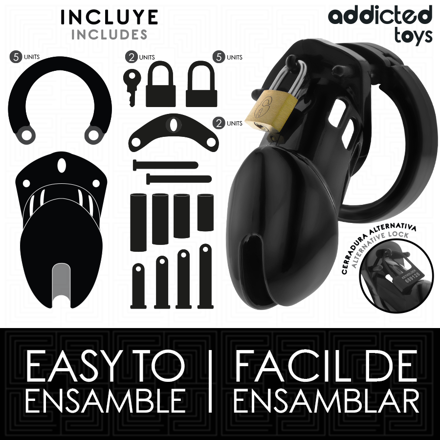 ADDICTED TOYS LOCKED - GABBIA PER PENE OBSIDIAN HOLD TAGLIA M - immagine 5