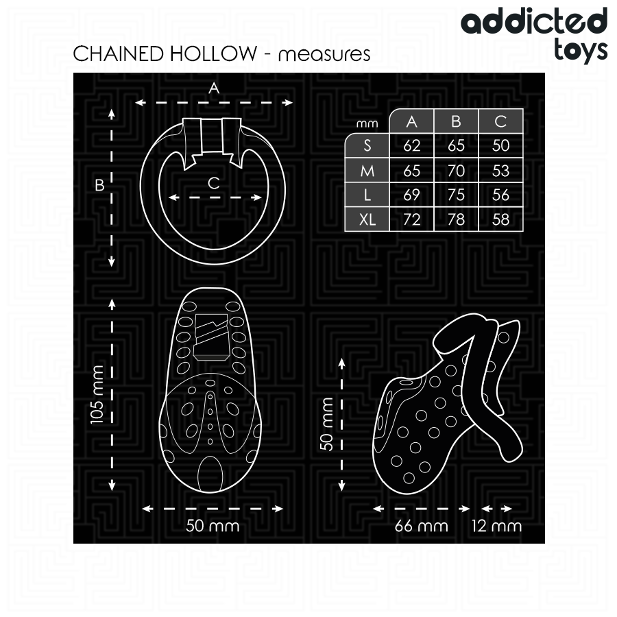 ADDICTED TOYS LOCKED - GABBIA PER PENE CAVA CON CATENA 10,5 CM - immagine 2