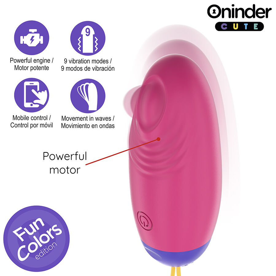 ONINDER CUTE - UOVO IN SILICONE CON VIBRO-ONDA E PIACERE - APP GLOBALE GRATUITA - immagine 5