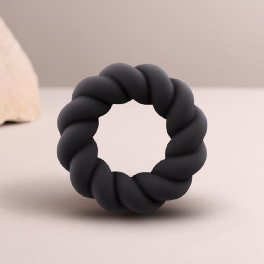ROCKS-OFF - ANELLO MASTURBATORE TWIST IN SILICONE NERO - immagine 4