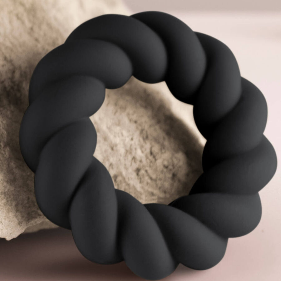 ROCKS-OFF - ANELLO MASTURBATORE TWIST IN SILICONE NERO - immagine 7