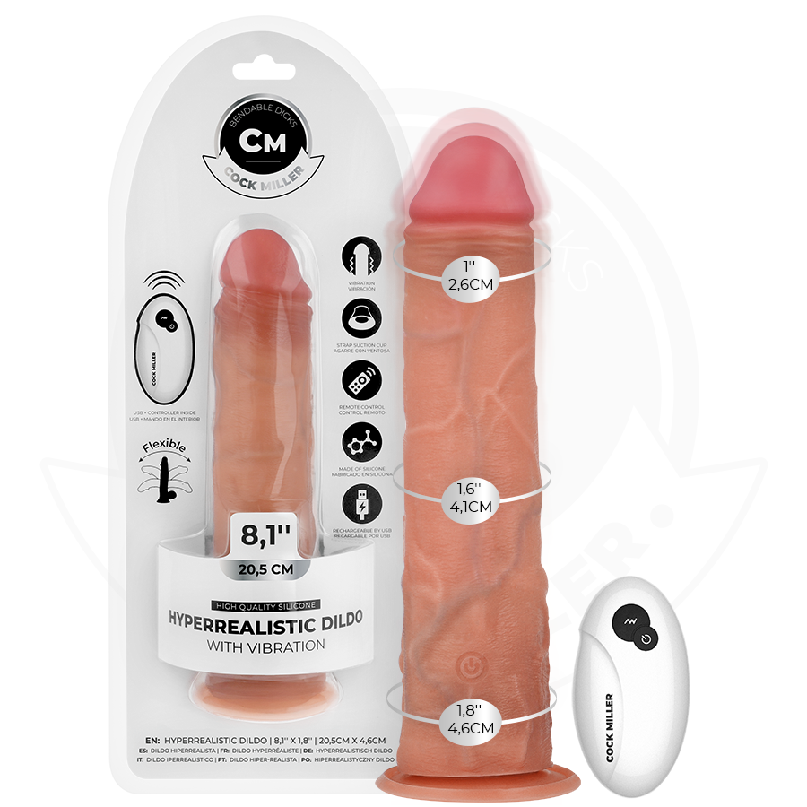 COCK MILLER – DILDO REALISTICO CON VENTOSA E TELECOMANDO VIBRAZIONE 20,5 CM COCK MILLER – DILDO REALISTICO CON VENTOSA E TELECOMANDO VIBRAZIONE 20,5 CM