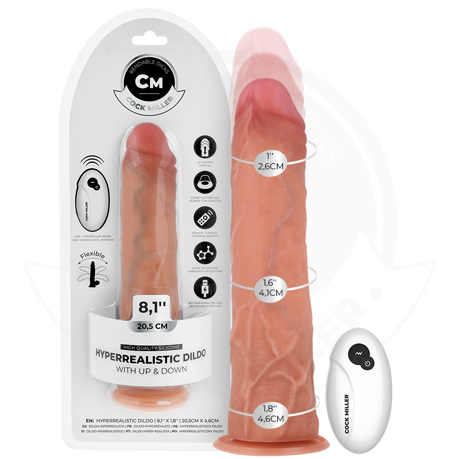 COCK MILLER - DILDO IPERREALISTICO CON VENTOSA E SPINTA CON TELECOMANDO 20,5 CM - immagine 8