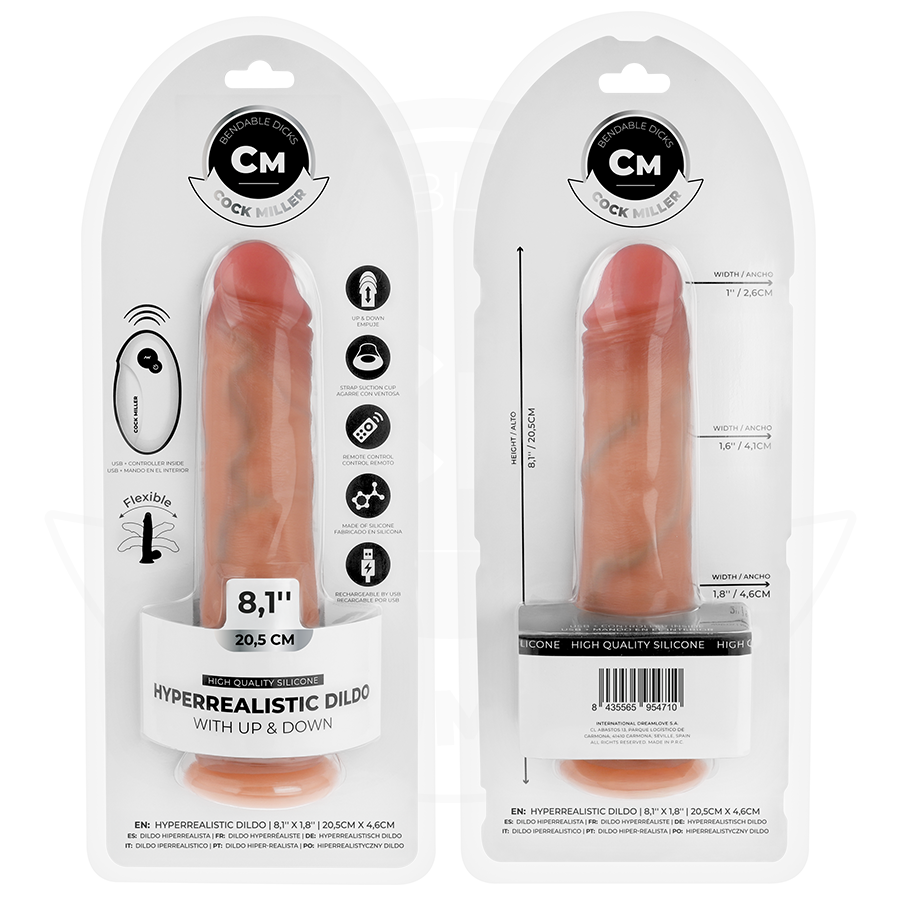 COCK MILLER - DILDO IPERREALISTICO CON VENTOSA E SPINTA CON TELECOMANDO 20,5 CM - immagine 7