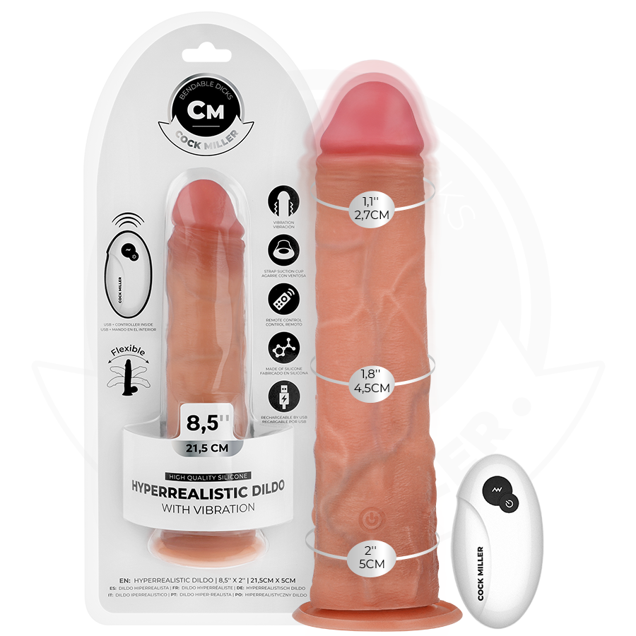 COCK MILLER – DILDO REALISTICO CON VENTOSA E VIBRAZIONE CON TELECOMANDO 21,5 CM COCK MILLER – DILDO REALISTICO CON VENTOSA E VIBRAZIONE CON TELECOMANDO 21,5 CM