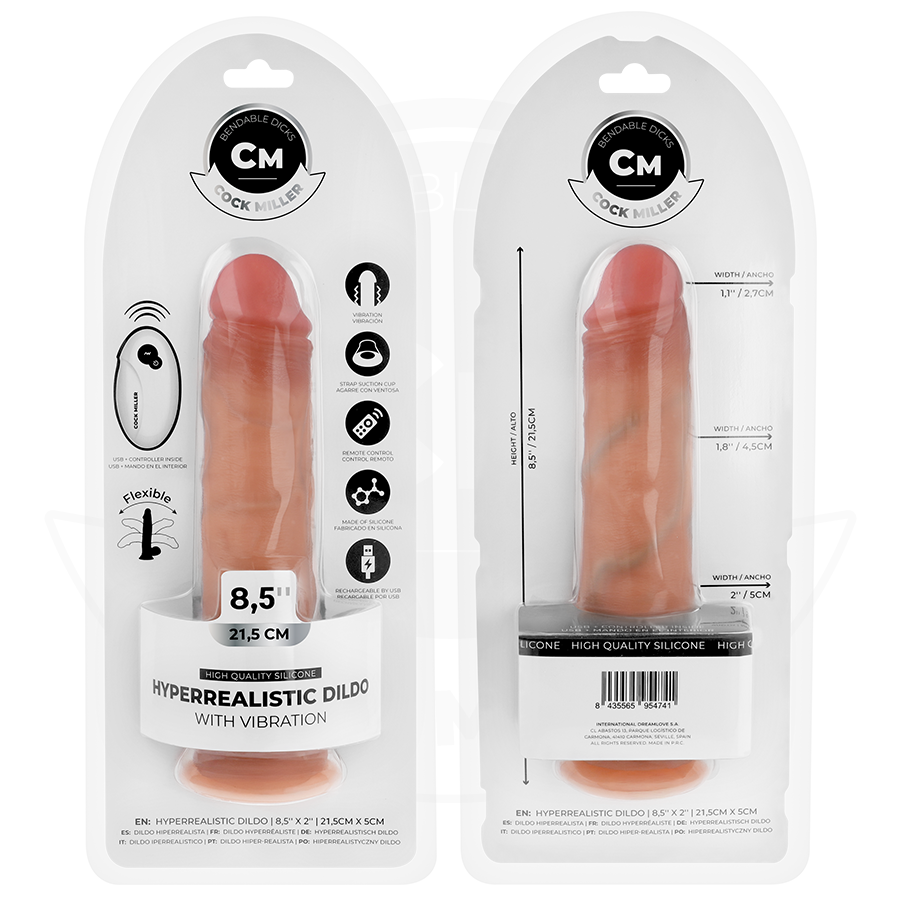 COCK MILLER - DILDO REALISTICO CON VENTOSA E VIBRAZIONE CON TELECOMANDO 21,5 CM - immagine 8
