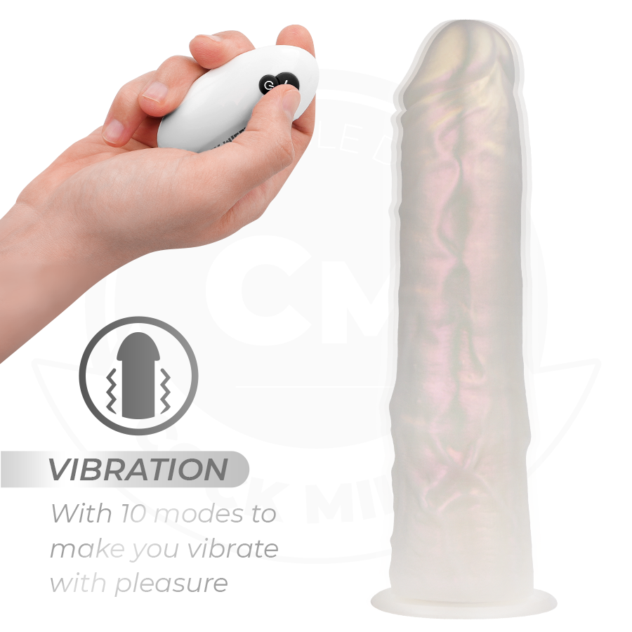 COCK MILLER - DILDO CON VENTOSA, LUCI E VIBRAZIONE CON TELECOMANDO BIANCO 21,5 CM - immagine 4