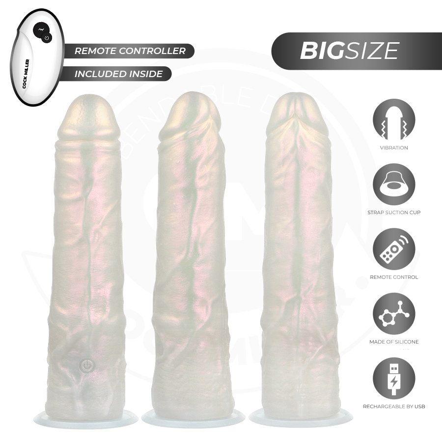 COCK MILLER - DILDO CON VENTOSA, LUCI E VIBRAZIONE CON TELECOMANDO BIANCO 21,5 CM - immagine 3