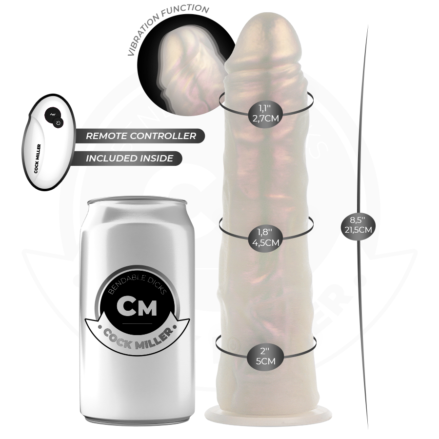 COCK MILLER - DILDO CON VENTOSA, LUCI E VIBRAZIONE CON TELECOMANDO BIANCO 21,5 CM - immagine 2