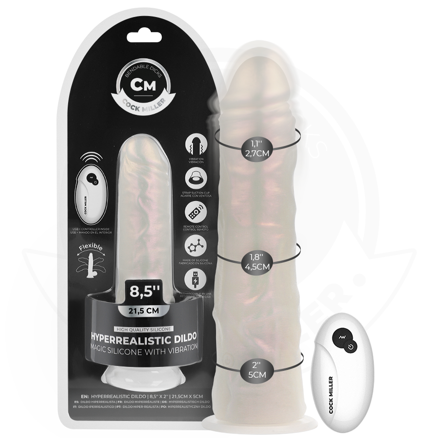 COCK MILLER – DILDO CON VENTOSA, LUCI E VIBRAZIONE CON TELECOMANDO BIANCO 21,5 CM COCK MILLER – DILDO CON VENTOSA, LUCI E VIBRAZIONE CON TELECOMANDO BIANCO 21,5 CM