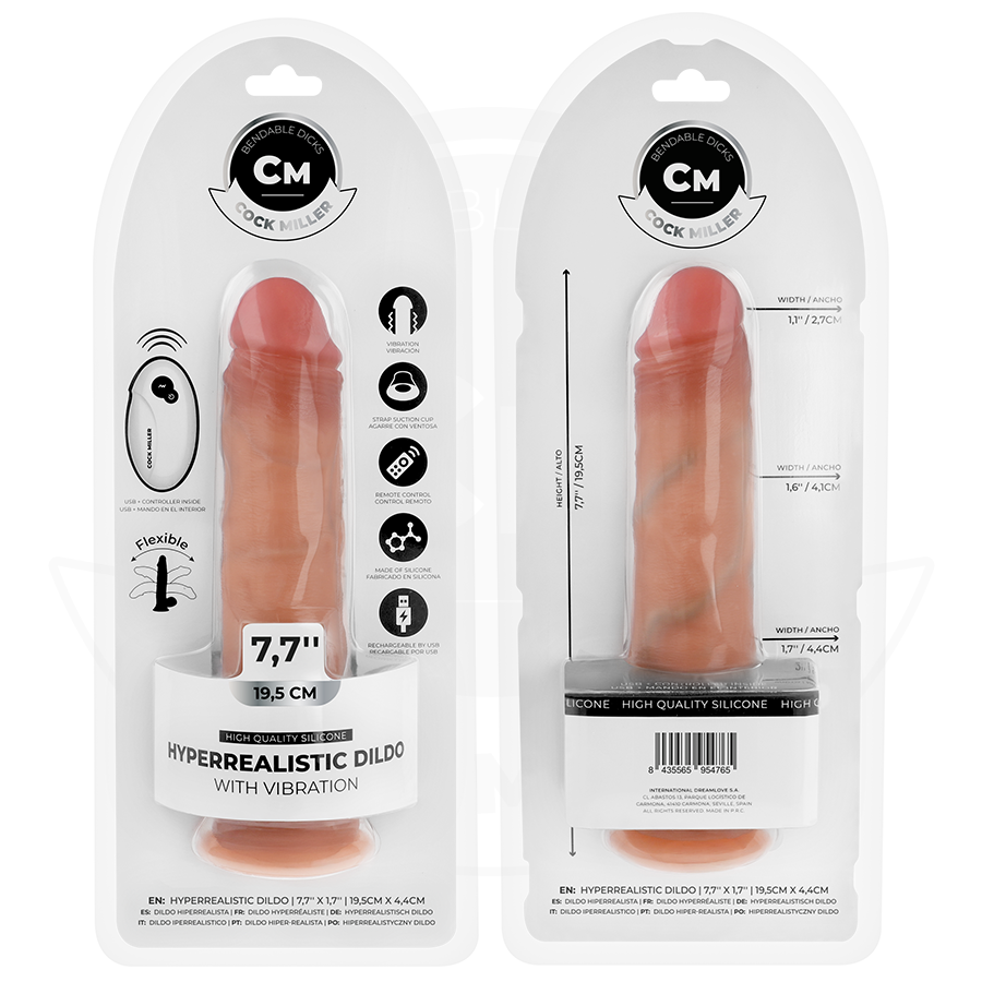 COCK MILLER - DILDO REALISTICO CON VENTOSA E VIBRAZIONE TELECOMANDO 19,5 CM - immagine 8