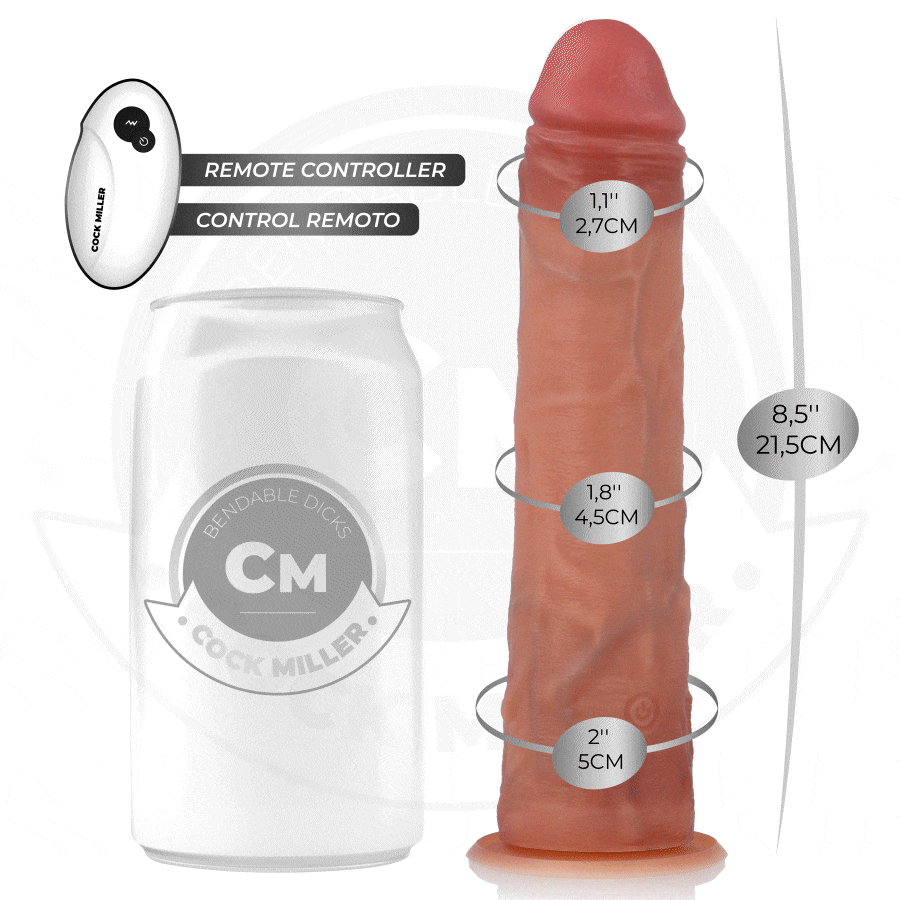 COCK MILLER - DILDO REALISTICO CON VENTOSA E VIBRAZIONE TELECOMANDO 19,5 CM - immagine 9