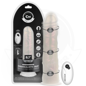COCK MILLER – DILDO CON VENTOSA, LUCI E VIBRAZIONE CON TELECOMANDO BIANCO 20,5 CM