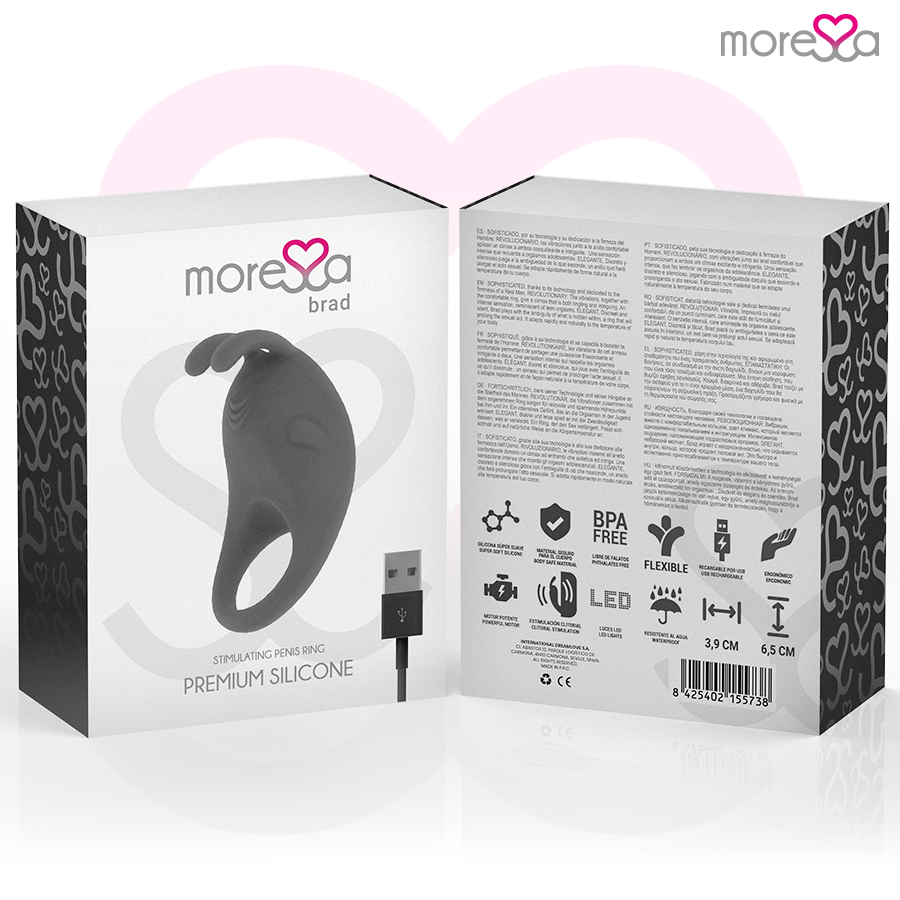MORESSA - BRAD PREMIUM SILICONE RICARICABILE NERO - immagine 7
