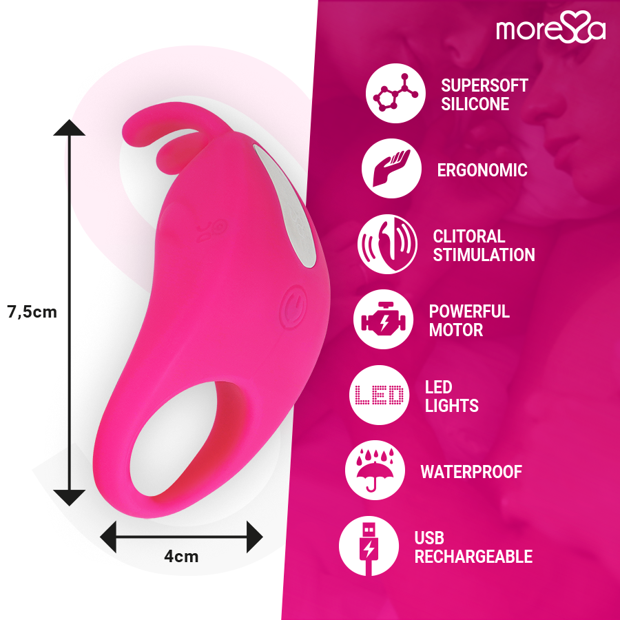 MORESSA - BRAD PREMIUM SILICONE RICARICABILE ROSA - immagine 6