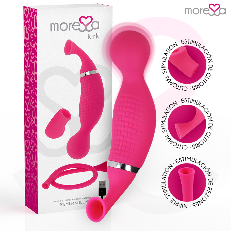 MORESSA – KIRK DUO ASPIRAZIONE + MASSAGGIATORE MULTI-PERFORMANCE IN SILICONE PREMIUM RICARICABILE