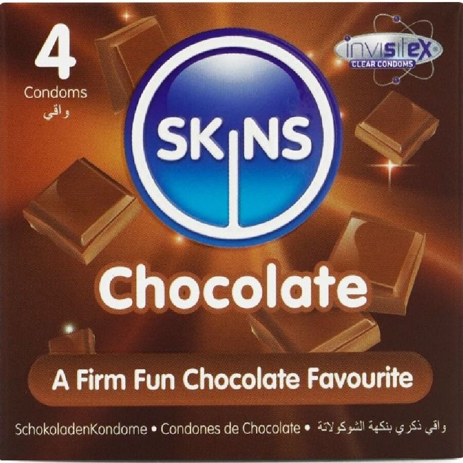 SKINS – PRESERVATIVI PREMIUM AL CIOCCOLATO CONFEZIONE DA 4
