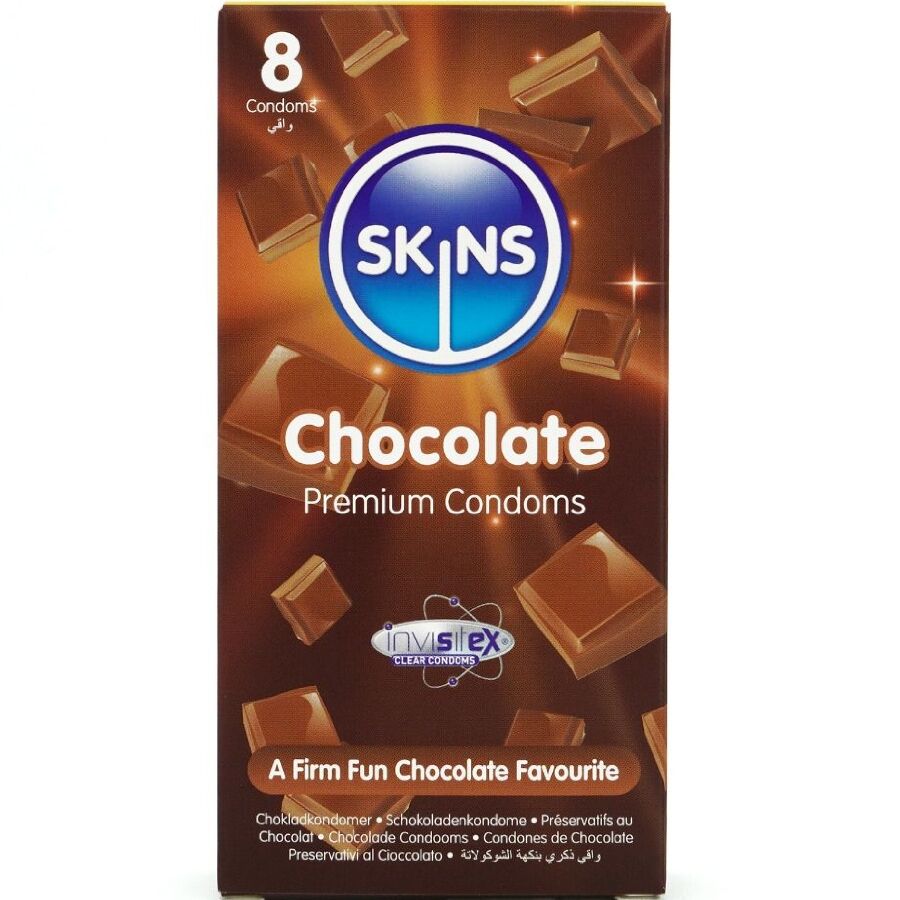 SKINS – PRESERVATIVI PREMIUM AL CIOCCOLATO CONFEZIONE DA 8