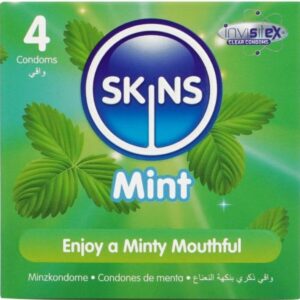 SKINS – PRESERVATIVOS PREMIUM SABOR MENTA PACK 4