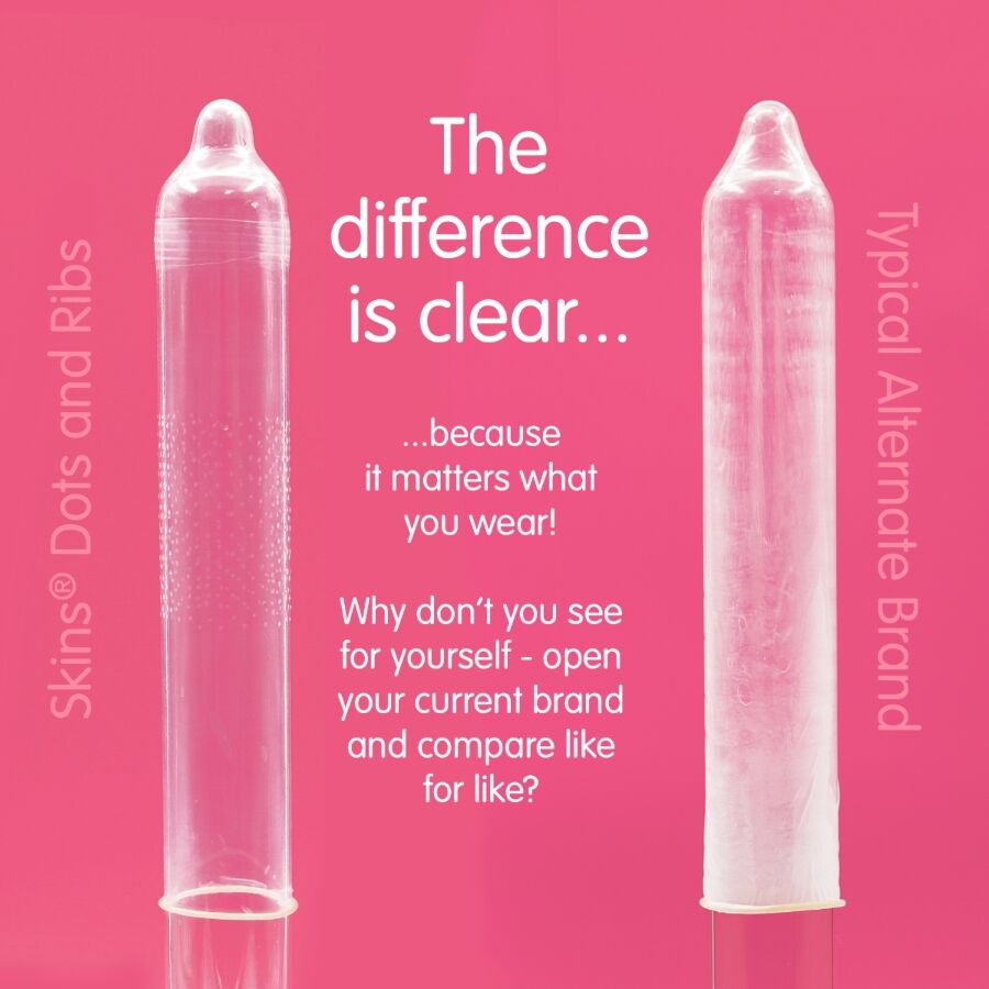 SKINS - DOTS & RIBS PREMIUM CONDOMS CONFEZIONE DA 4 - immagine 2