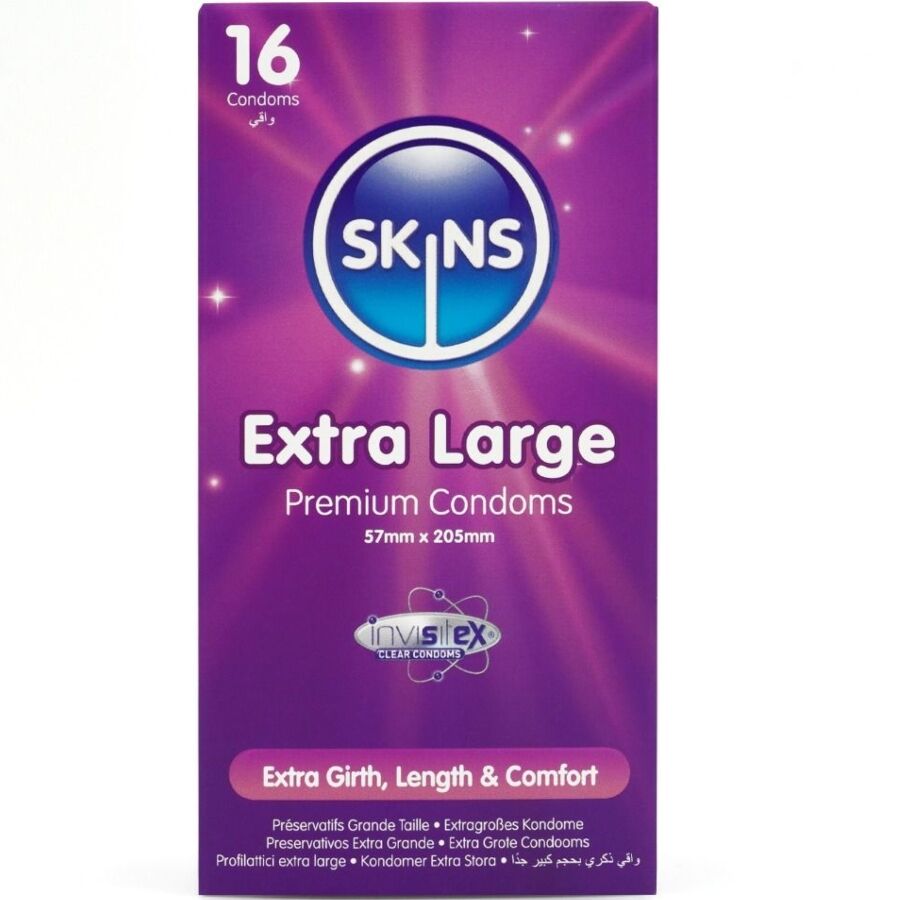 SKINS – PRESERVATIVI EXTRA LARGE PREMIUM CONFEZIONE DA 16