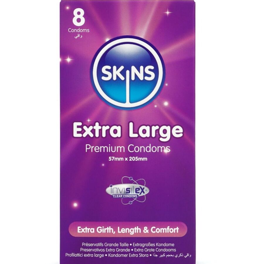 SKINS – PRESERVATIVI EXTRA LARGE PREMIUM CONFEZIONE DA 8