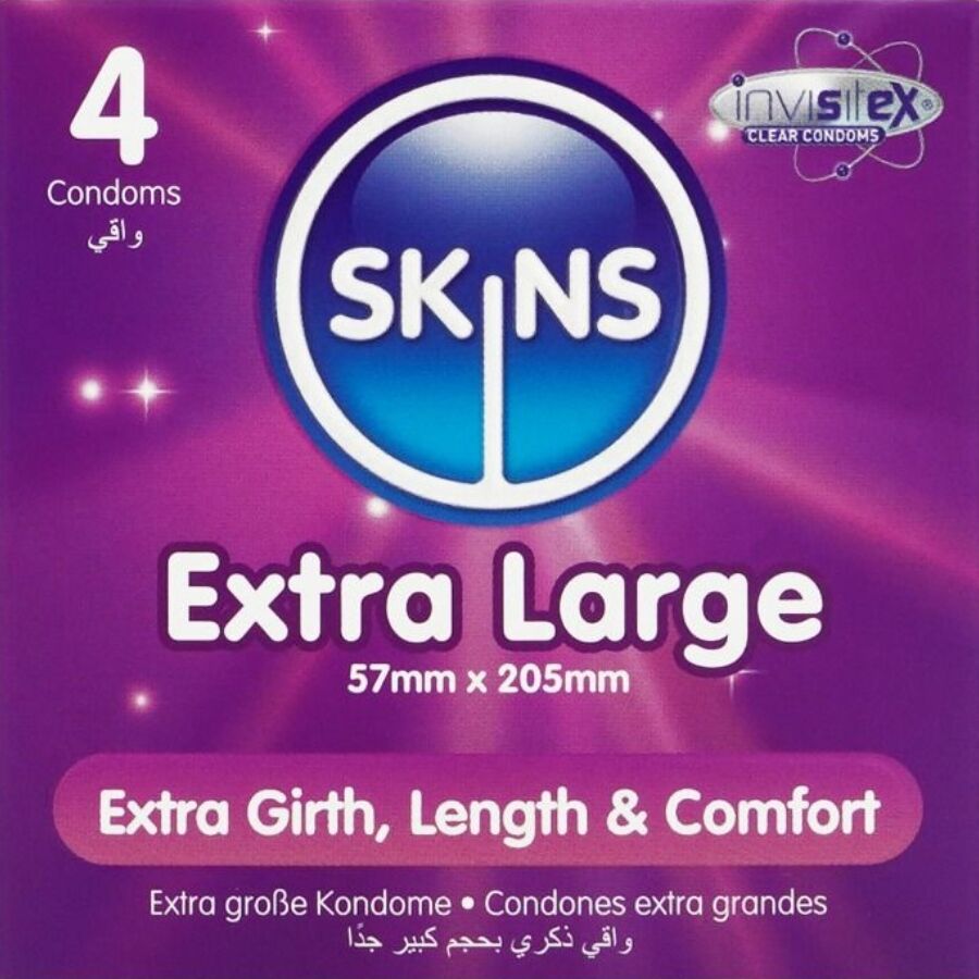 SKINS – PRESERVATIVI EXTRA LARGE PREMIUM CONFEZIONE DA 4