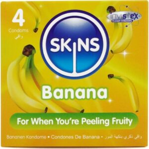 SKINS – PRESERVATIVOS PREMIUM SABOR PLÁTANO PACK 4