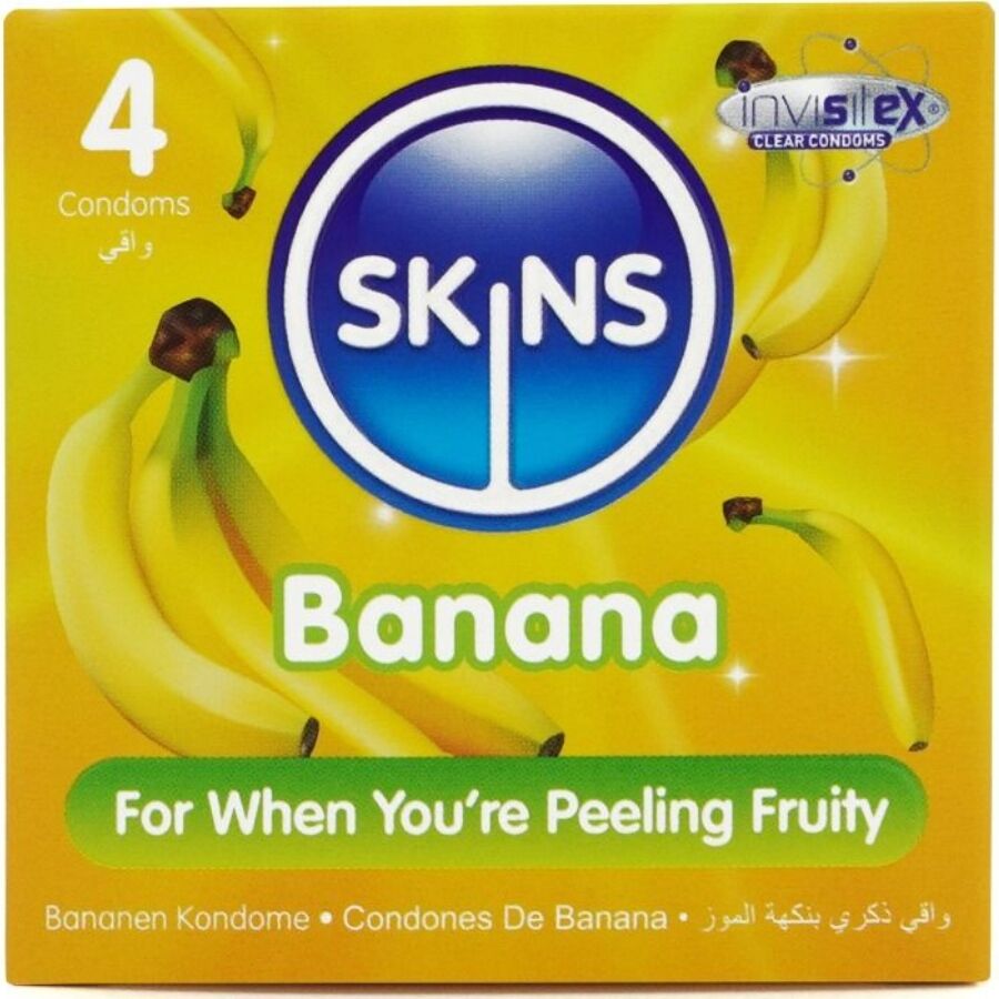 SKINS – PRESERVATIVI BANANA PREMIUM CONFEZIONE DA 4