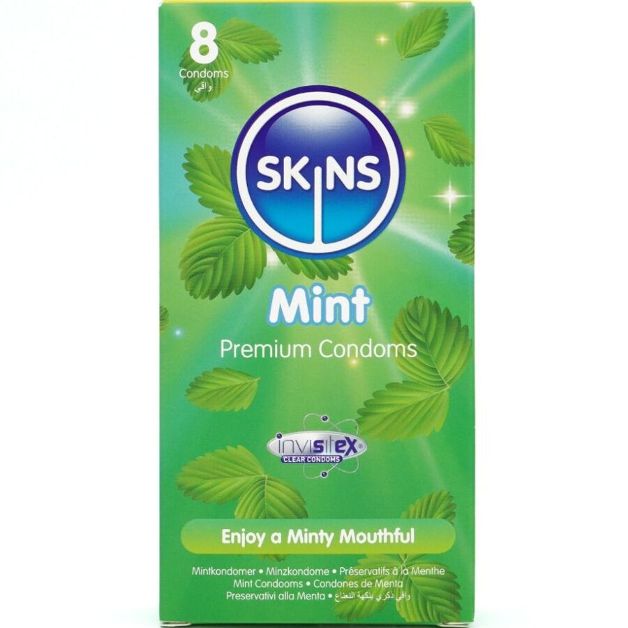 SKINS – PRESERVATIVI PREMIUM ALLA MENTA CONFEZIONE DA 8