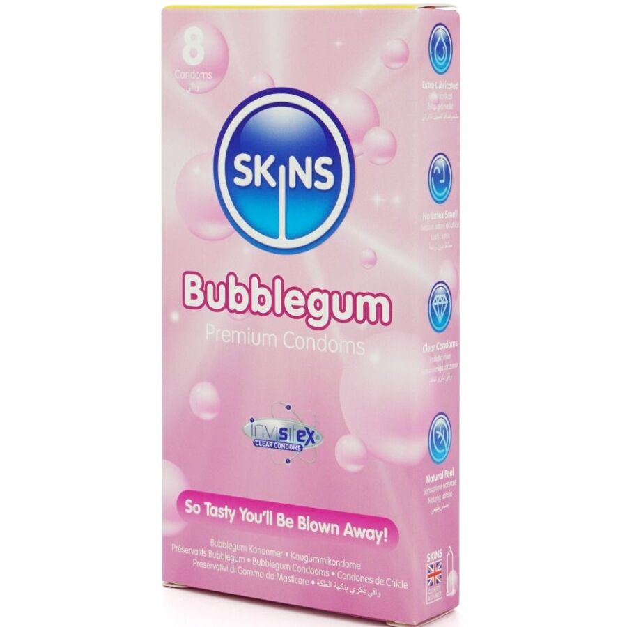 SKINS - BUBBLEGUM PREMIUM CONDOM CONFEZIONE DA 8 - immagine 2