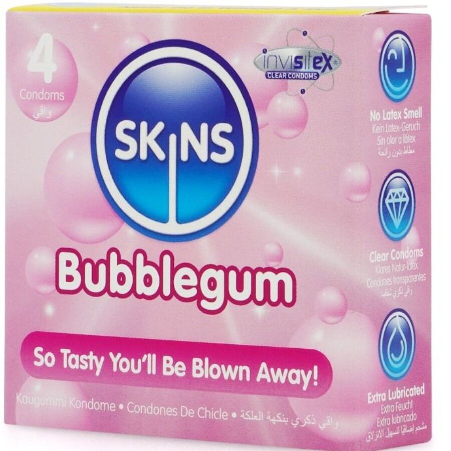 SKINS - BUBBLEGUM PREMIUM CONDOM CONFEZIONE DA 4 - immagine 3