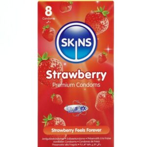 SKINS – PRESERVATIVI PREMIUM ALLA FRAGOLA CONFEZIONE DA 8